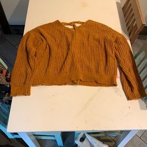 Cropped mustard sweater
